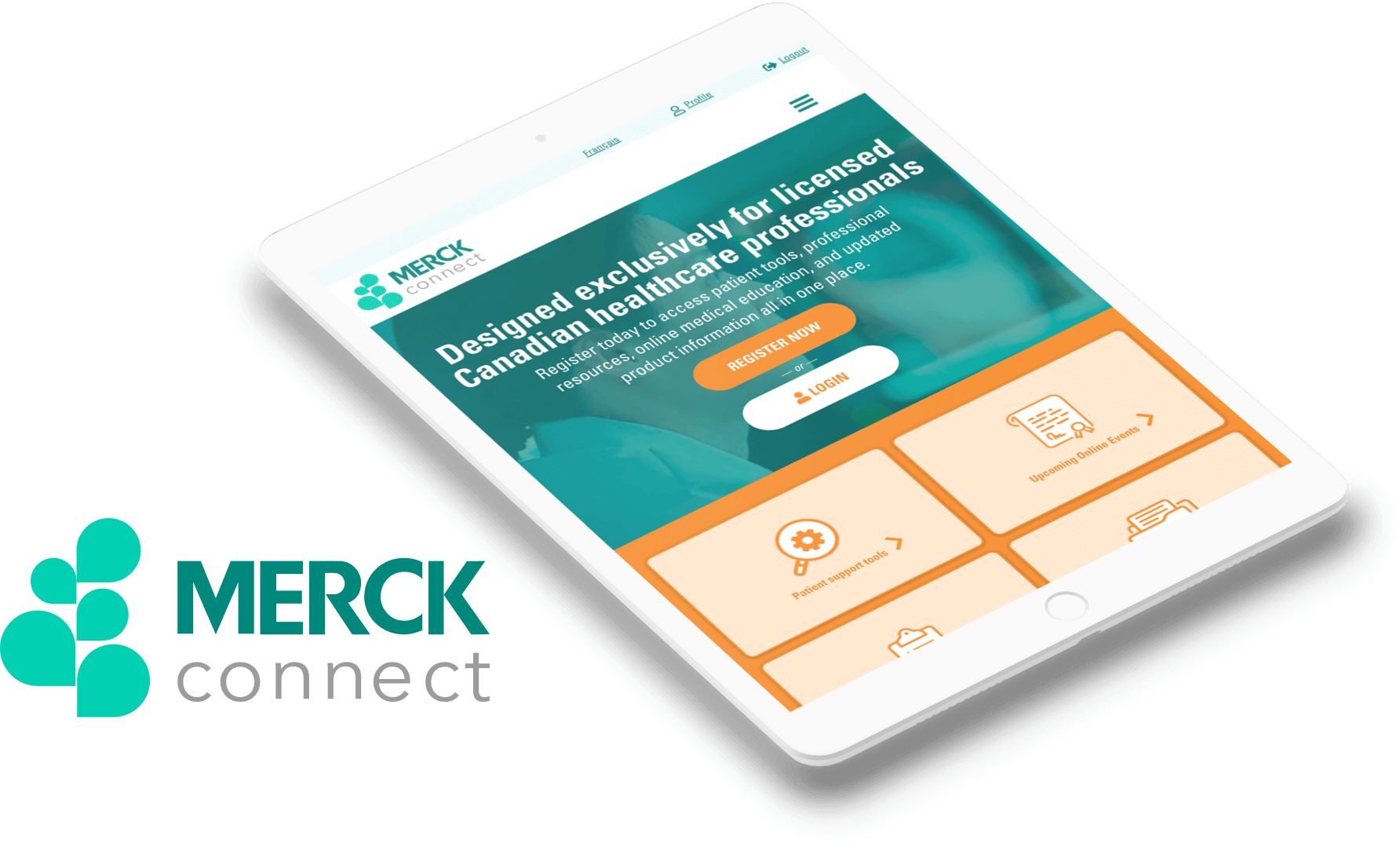 Merck Connect on tablet