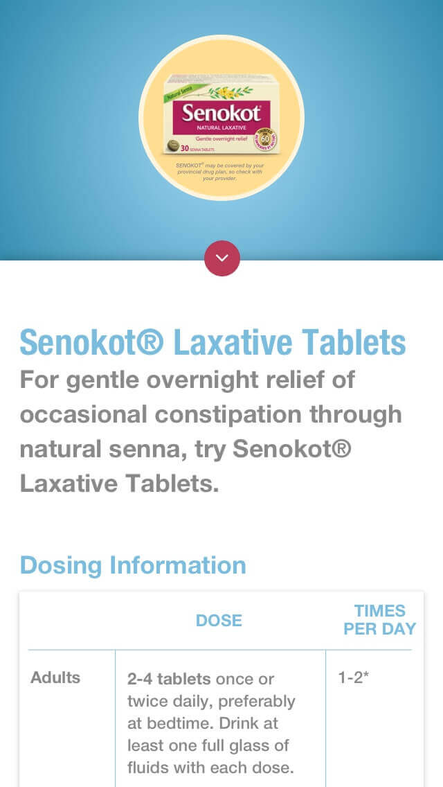 senokot website responsive products image
